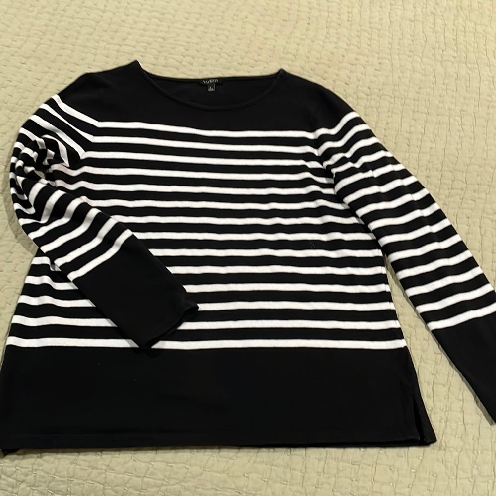 Talbot’s Black/White Stripe Sweater Size L